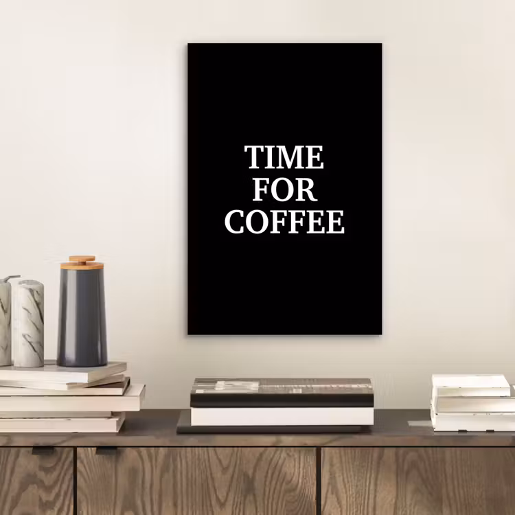 Aluminium schilderij - Quotes - Letters - Koffie - Zwart — 2