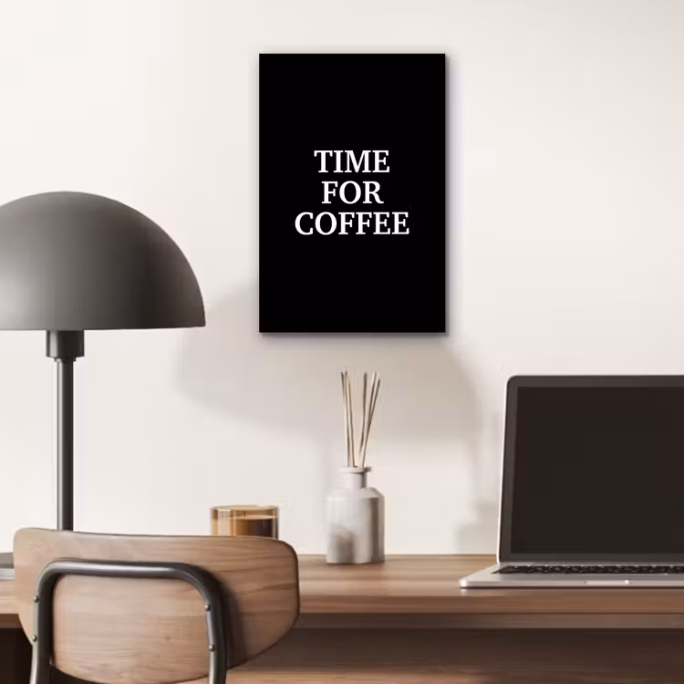 Aluminium schilderij - Quotes - Letters - Koffie - Zwart — 6