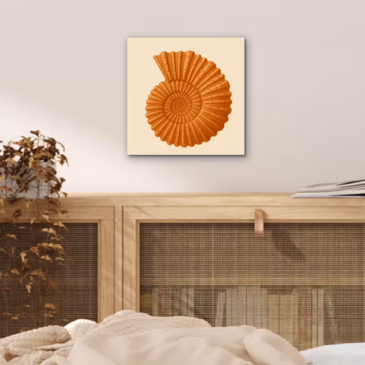 Aluminium schilderij - Schelp - Oranje - Ribbels — 4