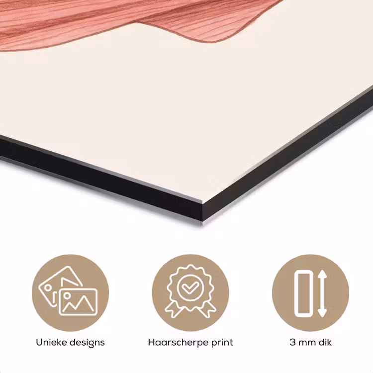 Aluminium schilderij - Schelp - Roze - Ribbels — 7