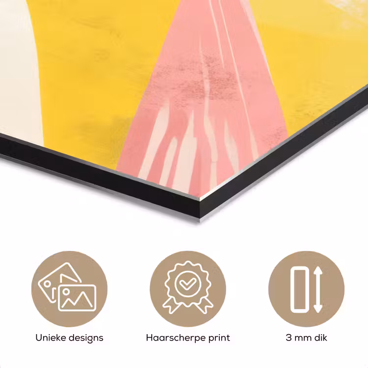 Aluminium schilderij - Vogel - Minimalistisch - Geel — 7