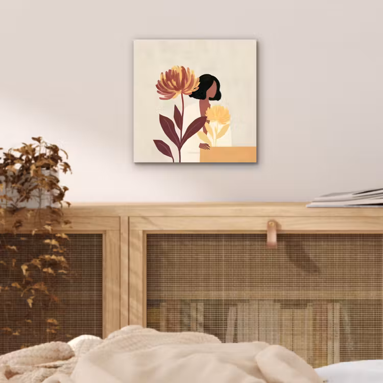 Aluminium schilderij - Vrouw - Minimalistisch - Bloem — 4