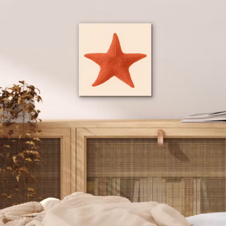 Aluminium schilderij - Zeester - Bobbels - Rood — 4