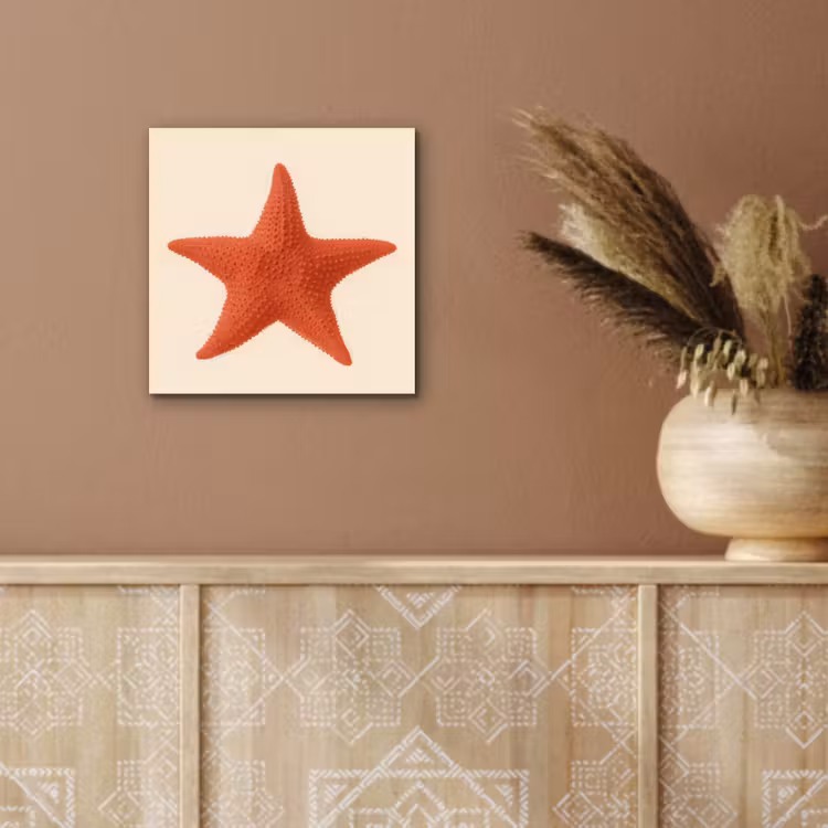 Aluminium schilderij - Zeester - Bobbels - Rood — 5