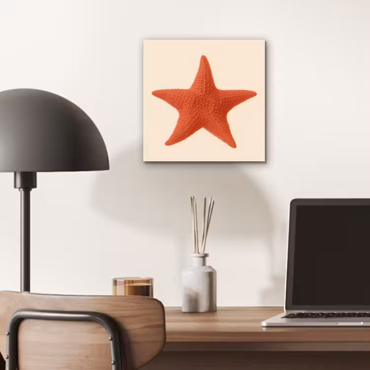 Aluminium schilderij - Zeester - Bobbels - Rood — 6