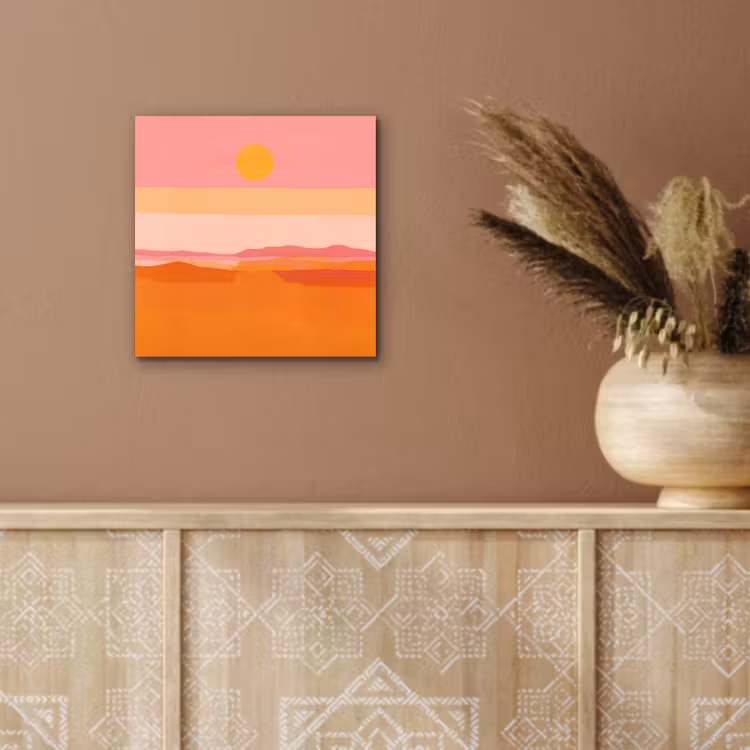 Aluminium schilderij - Zon - Abstract - Landschap - Oranje — 5