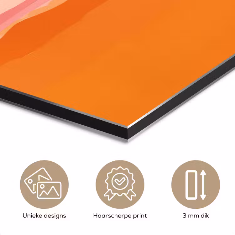 Aluminium schilderij - Zon - Abstract - Landschap - Oranje — 7