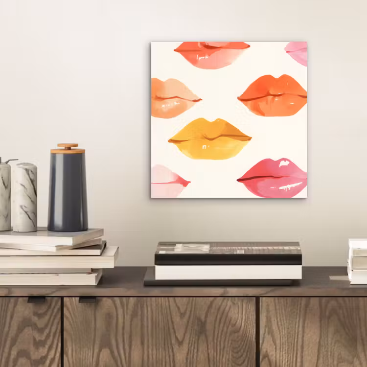 Aluminium schilderij - Lippen - Kleurrijk - Glanzend — 2