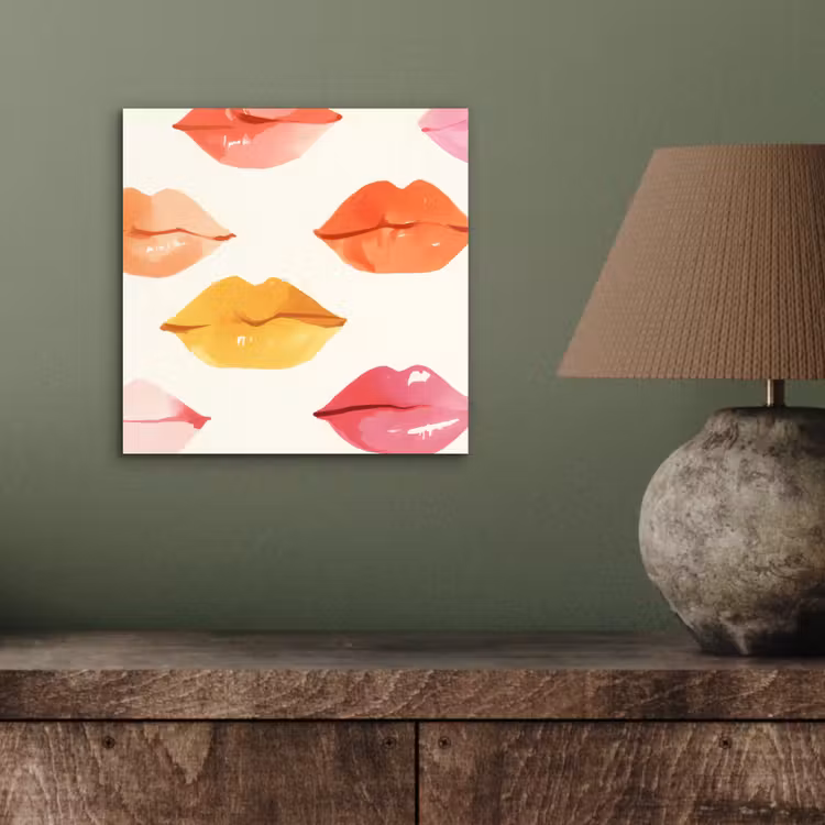 Aluminium schilderij - Lippen - Kleurrijk - Glanzend — 3