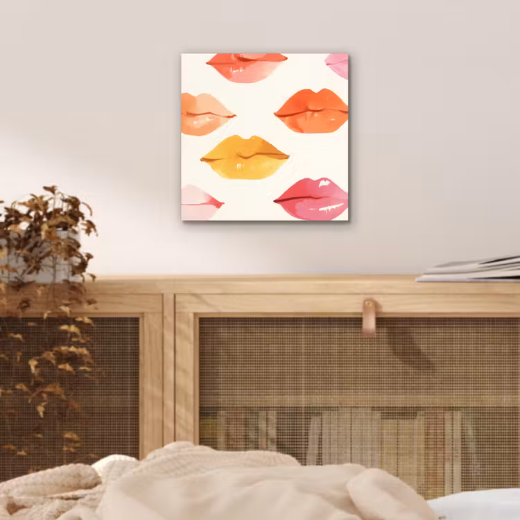 Aluminium schilderij - Lippen - Kleurrijk - Glanzend — 4