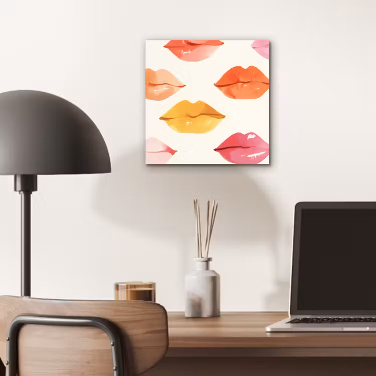 Aluminium schilderij - Lippen - Kleurrijk - Glanzend — 6
