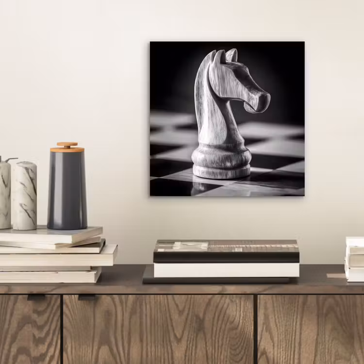 Aluminium schilderij - Paard - Hout - Schaalbord - Zwart — 2