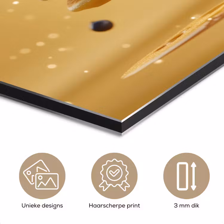 Aluminium schilderij - Pannenkoeken - Eten - Honing - Geel — 7