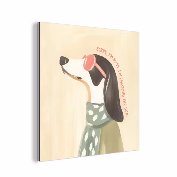 Aluminium schilderij - Quote - Hond - Zonnebril — 1