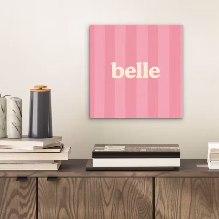 Aluminium schilderij - Roze - Gestreept - Belle — 2
