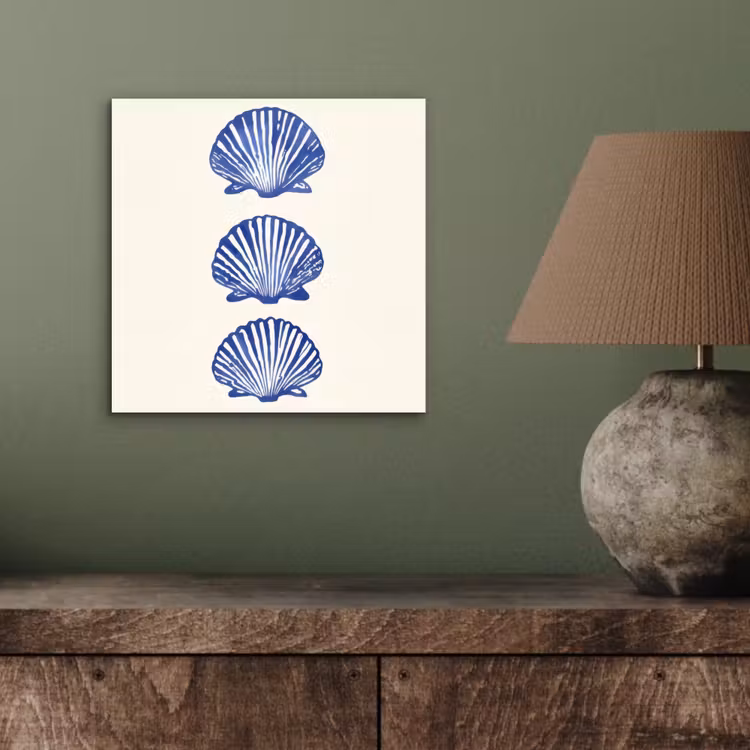 Aluminium schilderij - Schelpen - Blauw - Patroon — 3