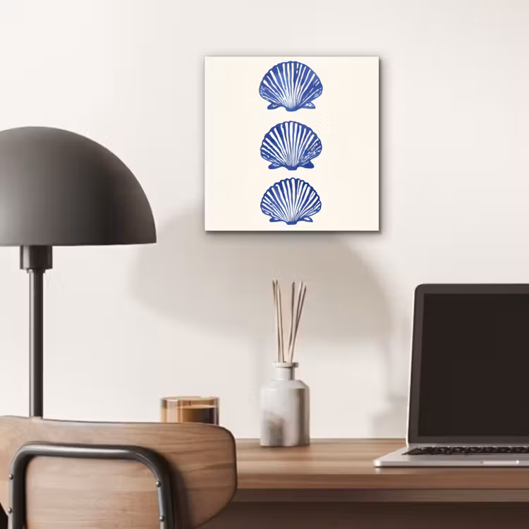 Aluminium schilderij - Schelpen - Blauw - Patroon — 6