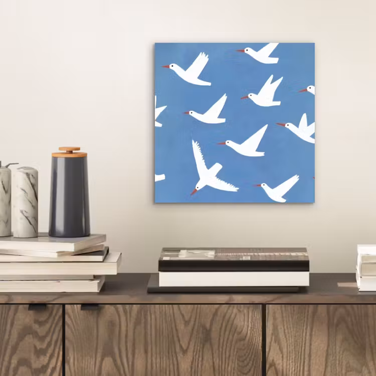 Aluminium schilderij - Vogels - Wit - Patroon — 2