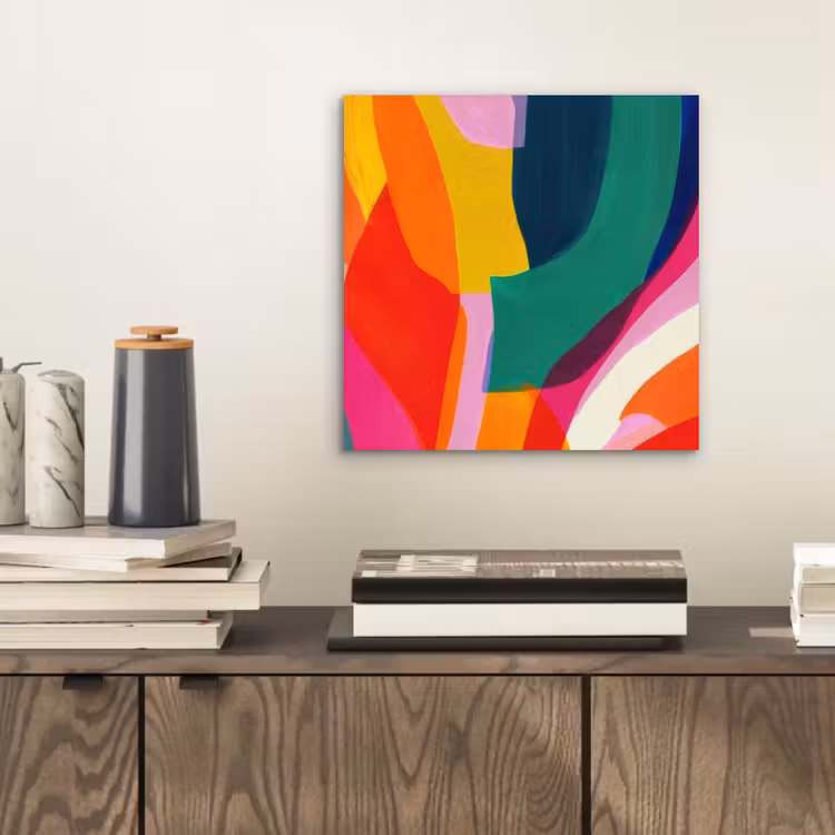 Aluminium schilderij - Vormen - Golvend - Abstract - Felroze — 2