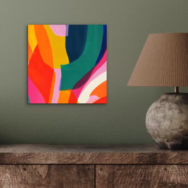Aluminium schilderij - Vormen - Golvend - Abstract - Felroze — 3
