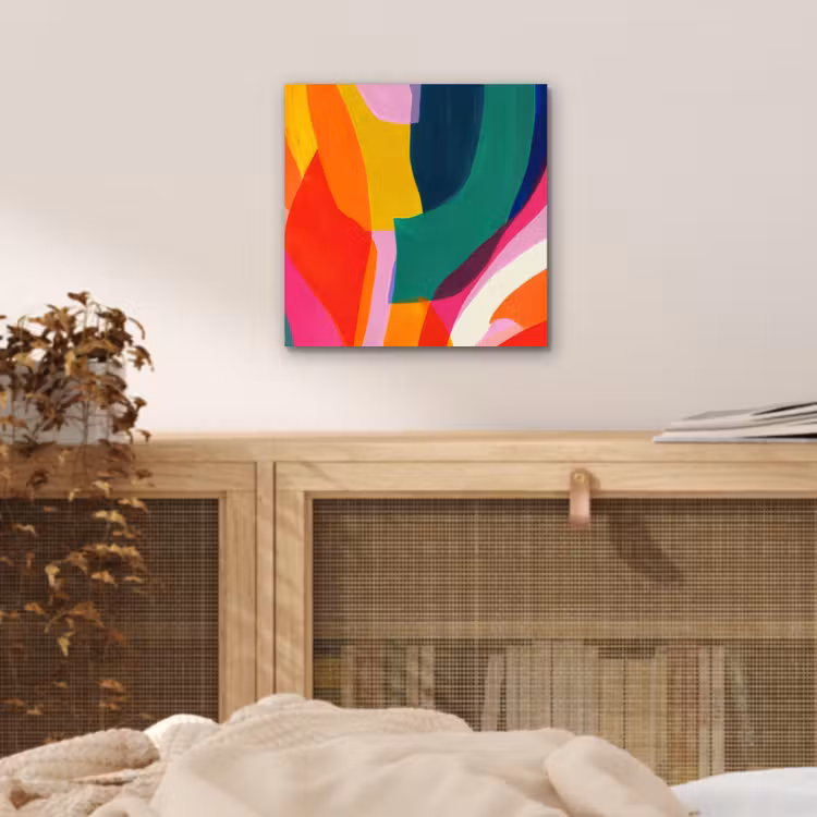 Aluminium schilderij - Vormen - Golvend - Abstract - Felroze — 4