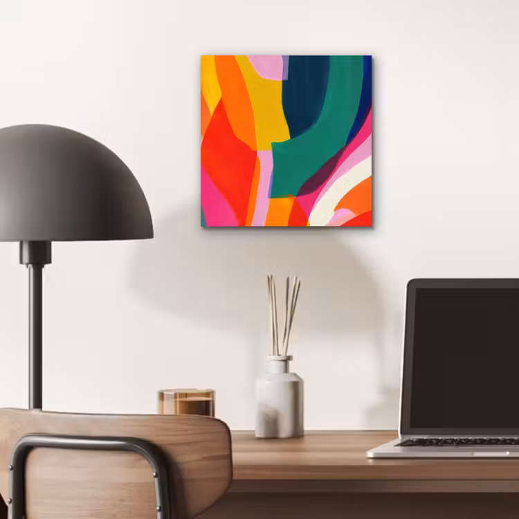 Aluminium schilderij - Vormen - Golvend - Abstract - Felroze — 6