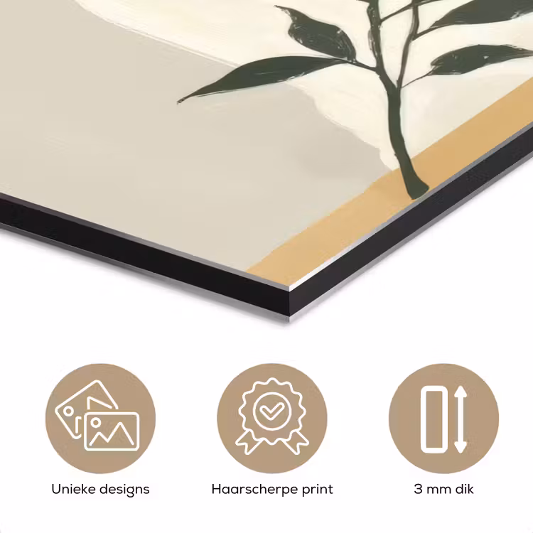 Aluminium schilderij - Vrouw - Bloem - Geel - Minimalistisch — 7