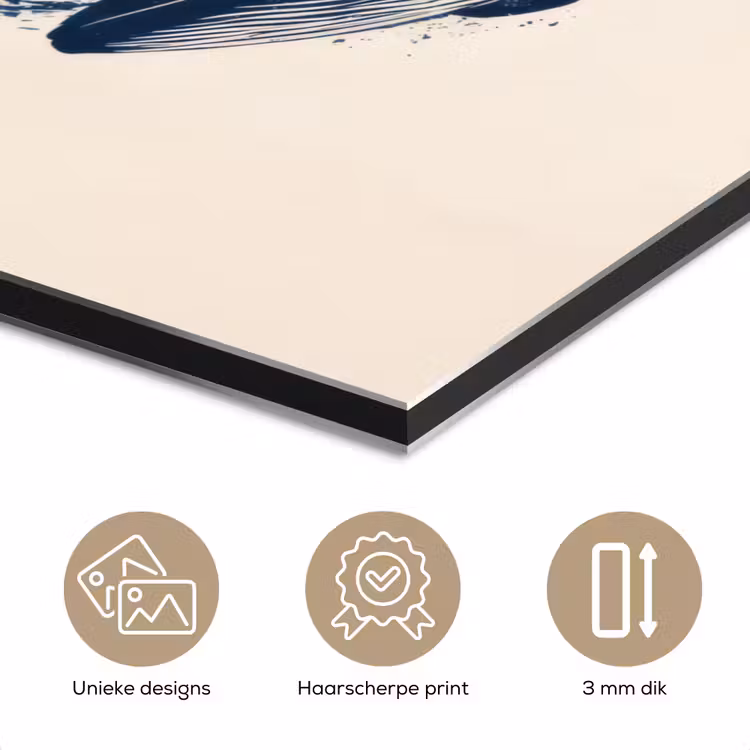 Aluminium schilderij - Walvissen - Spetters - Cirkel - Donkerblauw — 7