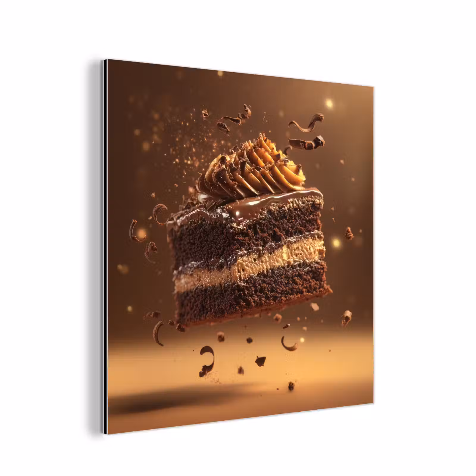 Aluminium schilderij - Taart - Chocolade - Eten - Brownie — 1