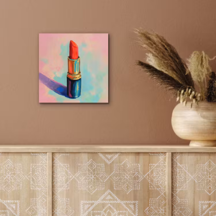 Aluminium schilderij - Lippenstift - Rood - Penseelstreken — 5