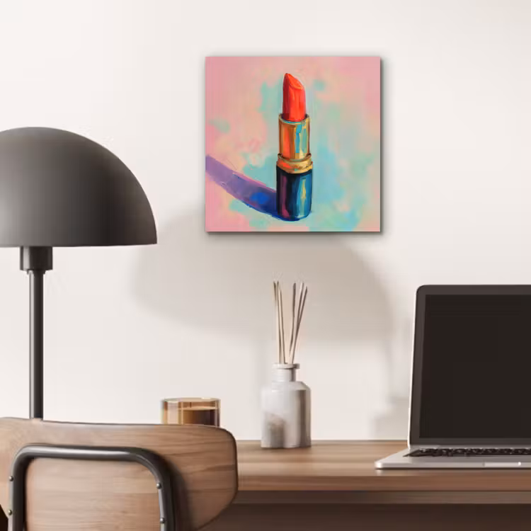 Aluminium schilderij - Lippenstift - Rood - Penseelstreken — 6