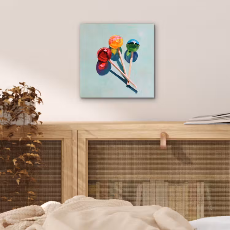 Aluminium schilderij - Lollys - Schaduw - Drie - Blauw — 4