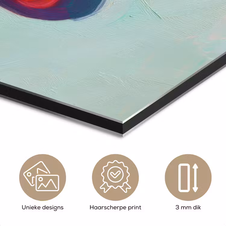 Aluminium schilderij - Lollys - Schaduw - Drie - Blauw — 7