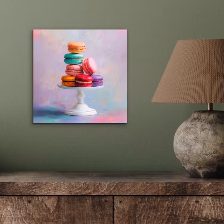 Aluminium schilderij - Macarons - Schaal - Pastel - Kleurrijk — 3