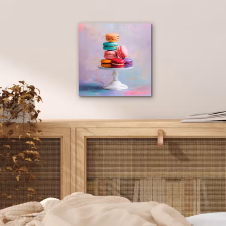 Aluminium schilderij - Macarons - Schaal - Pastel - Kleurrijk — 4