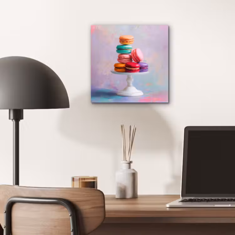 Aluminium schilderij - Macarons - Schaal - Pastel - Kleurrijk — 6
