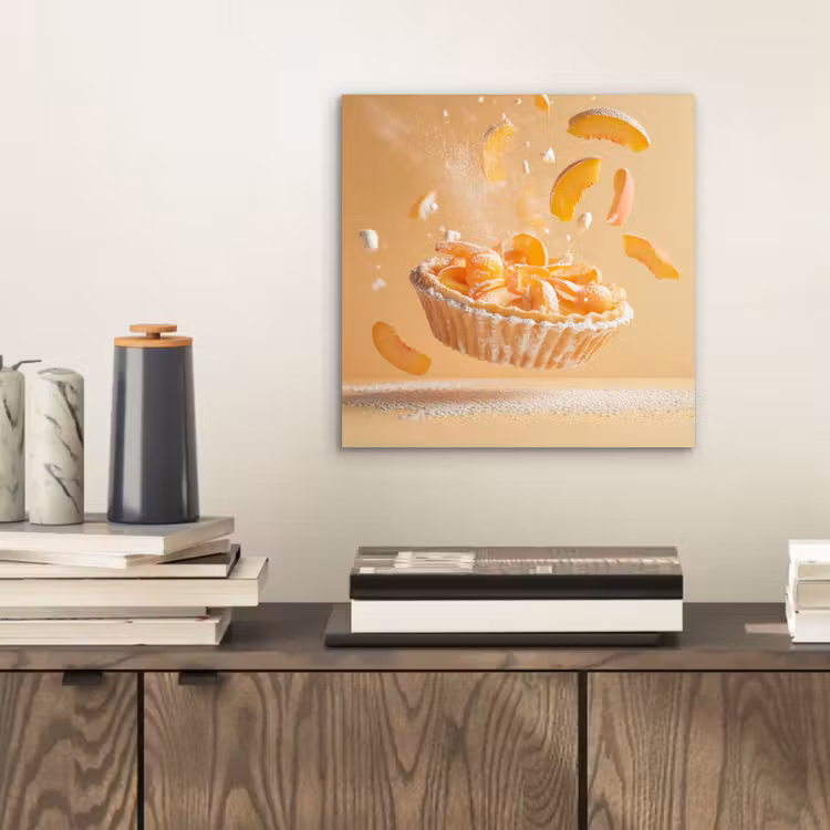 Aluminium schilderij - Peach - Eten - Taart - Oranje — 2