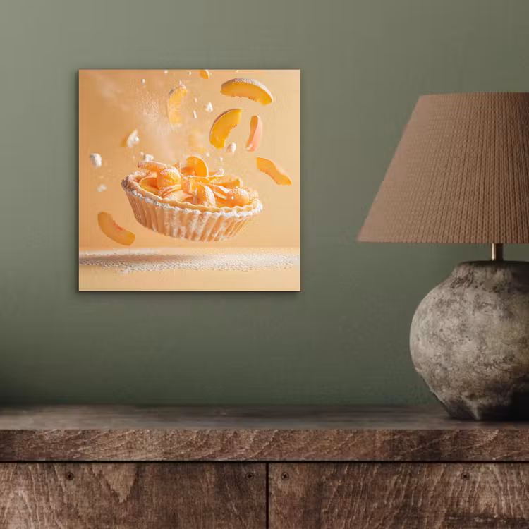 Aluminium schilderij - Peach - Eten - Taart - Oranje — 3