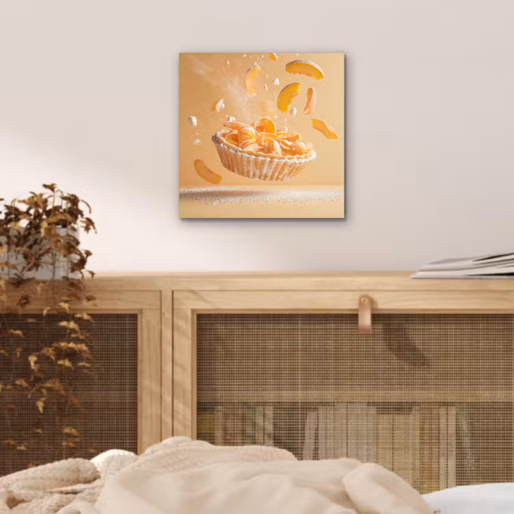 Aluminium schilderij - Peach - Eten - Taart - Oranje — 4