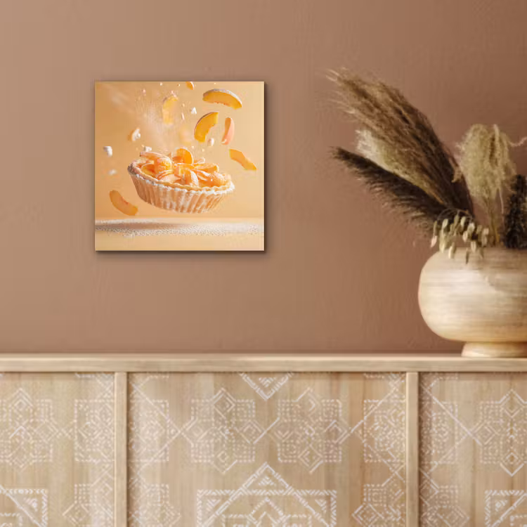 Aluminium schilderij - Peach - Eten - Taart - Oranje — 5