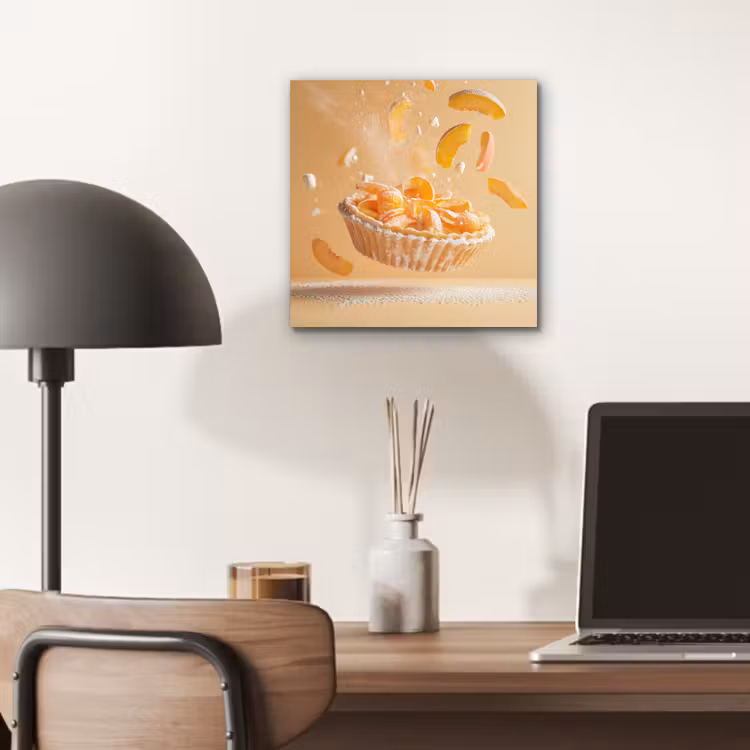 Aluminium schilderij - Peach - Eten - Taart - Oranje — 6