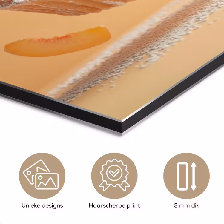 Aluminium schilderij - Peach - Eten - Taart - Oranje — 7
