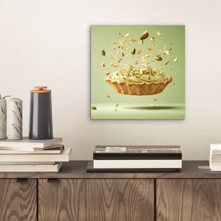 Aluminium schilderij - Pistache - Taart - Noten - Eten — 2