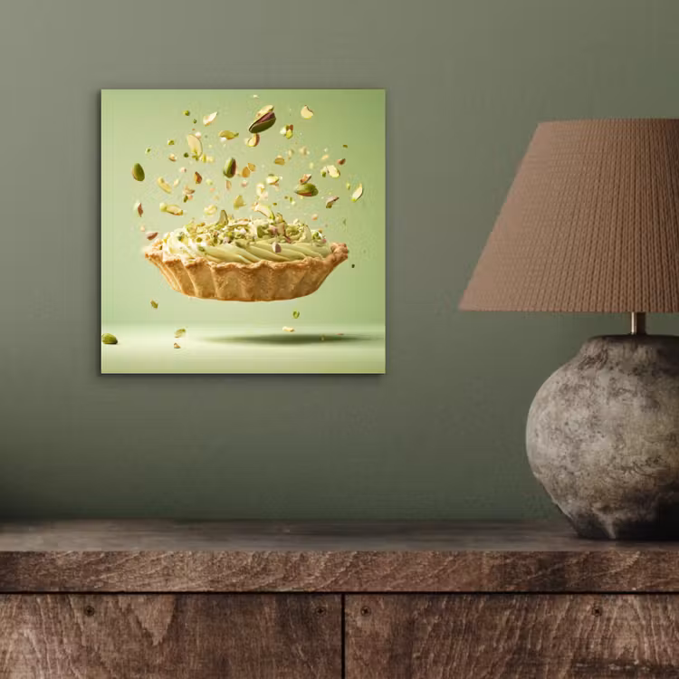 Aluminium schilderij - Pistache - Taart - Noten - Eten — 3