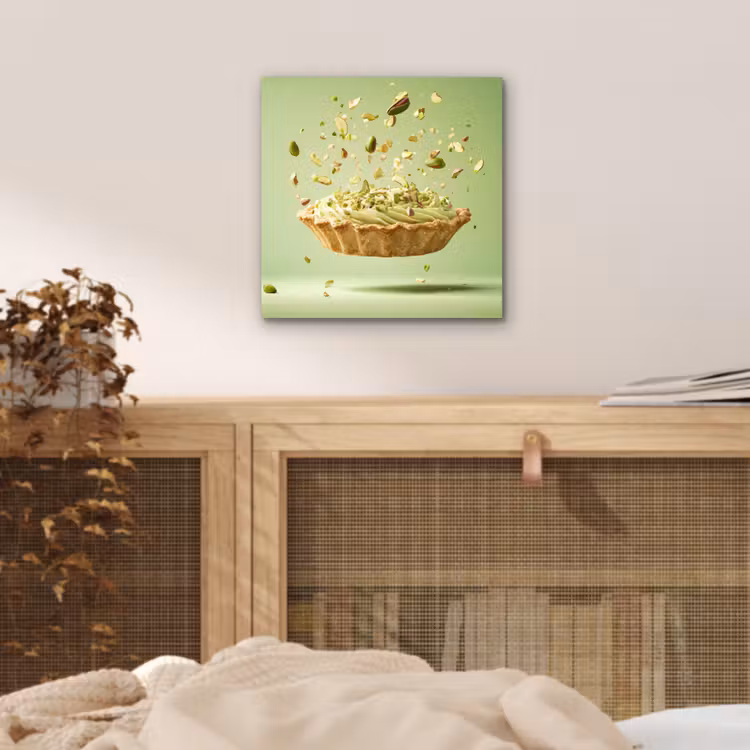 Aluminium schilderij - Pistache - Taart - Noten - Eten — 4