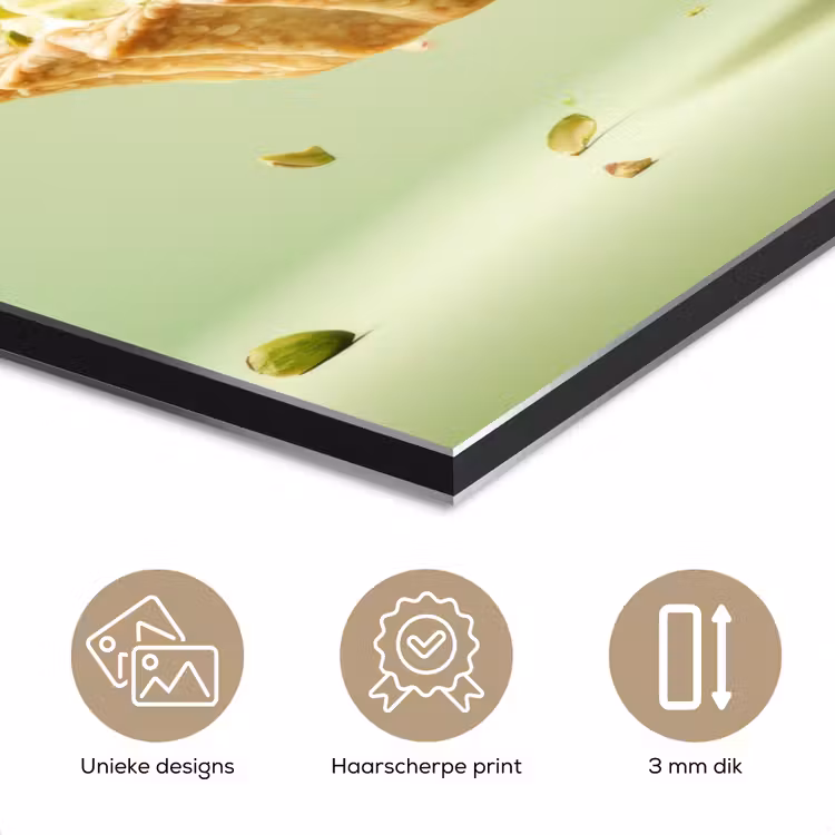 Aluminium schilderij - Pistache - Taart - Noten - Eten — 7