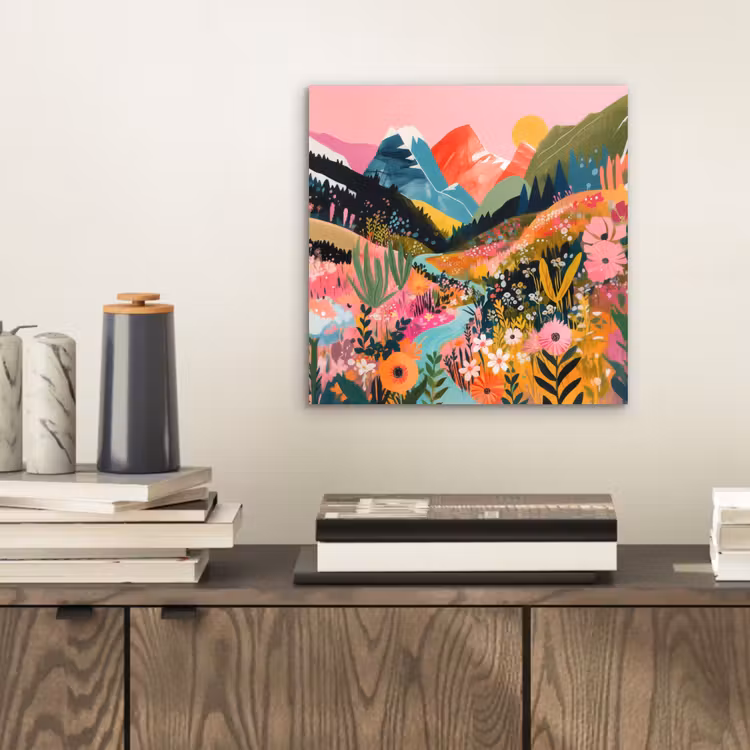 Aluminium schilderij - Rivier - Diepte - Bloemen — 2