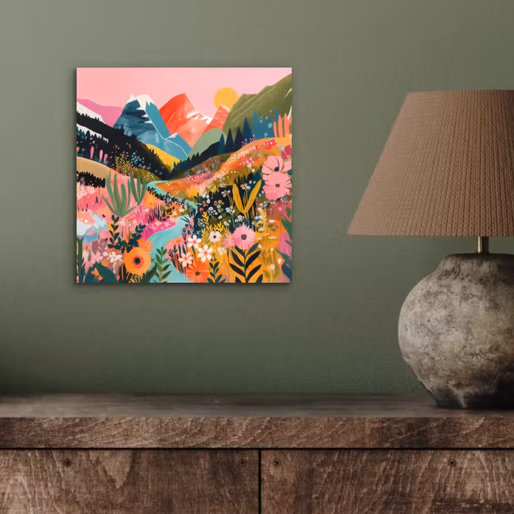Aluminium schilderij - Rivier - Diepte - Bloemen — 3