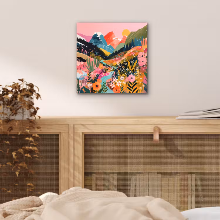 Aluminium schilderij - Rivier - Diepte - Bloemen — 4