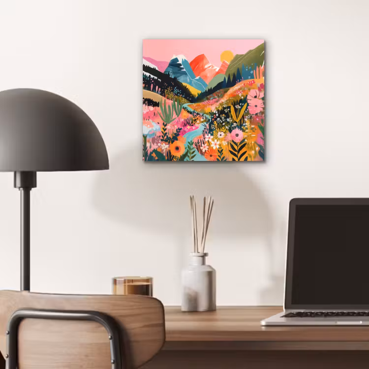 Aluminium schilderij - Rivier - Diepte - Bloemen — 6